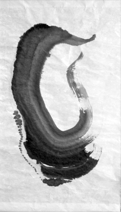 o.T., Tusche auf Reispapier, 76 x 130 cm, 2005